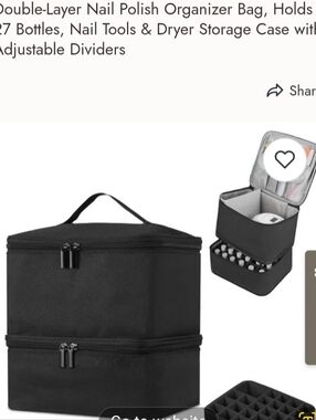 Double-Layer Nail Polish Organizer Bag in Black